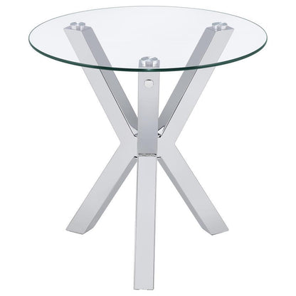 Kenzie - Round Tempered Glass Top Table Coaster Fine Furniture
