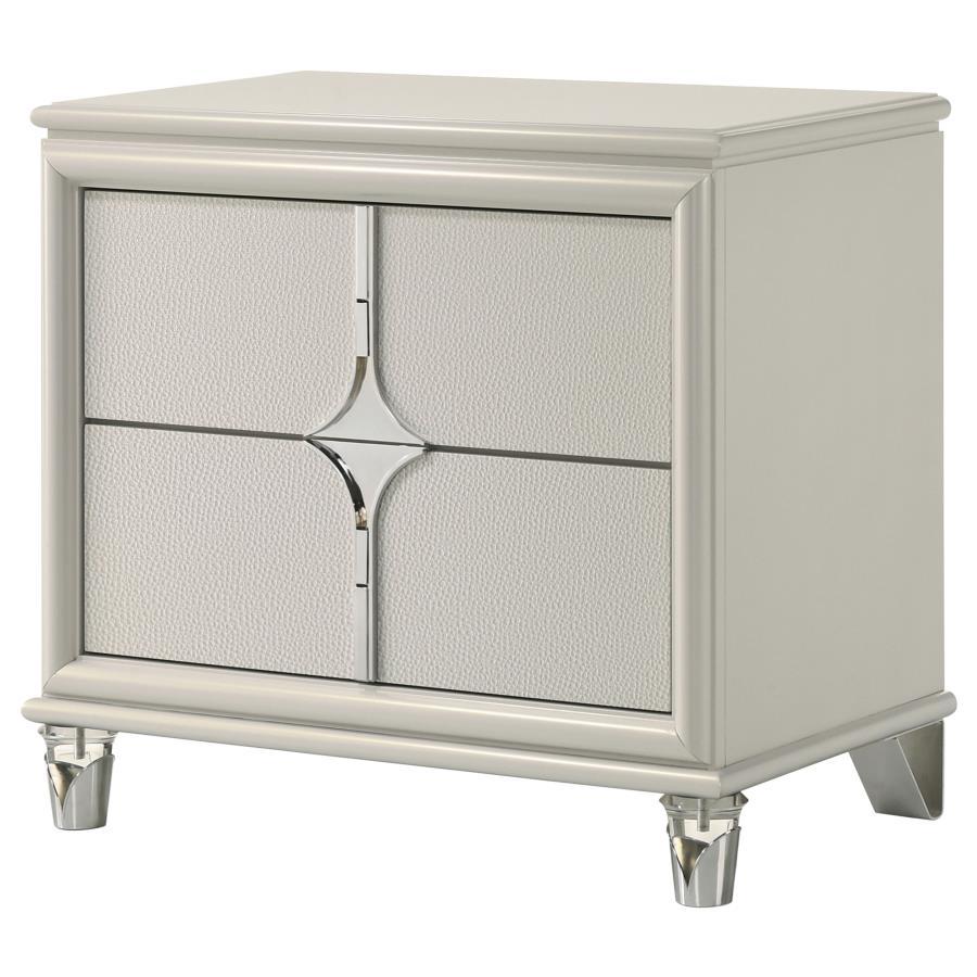Olivia - 2-Drawer Nightstand Bedside Table - Pearl White Coaster Fine Furniture