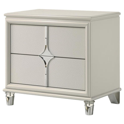 Olivia - 2-Drawer Nightstand Bedside Table - Pearl White Coaster Fine Furniture