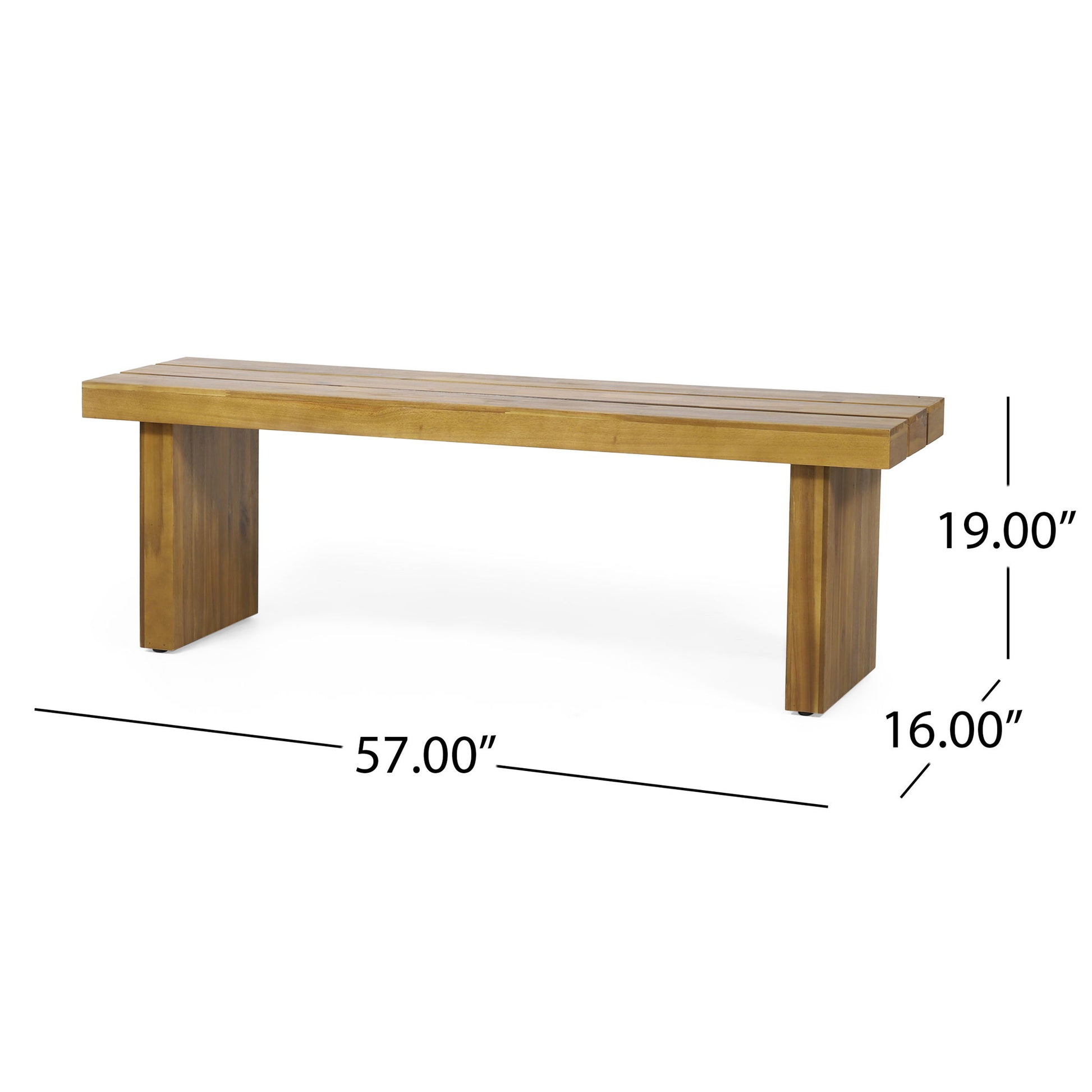 Nahanni - Rustic Acacia Wood Bench With Slat Design - Natural Noble House