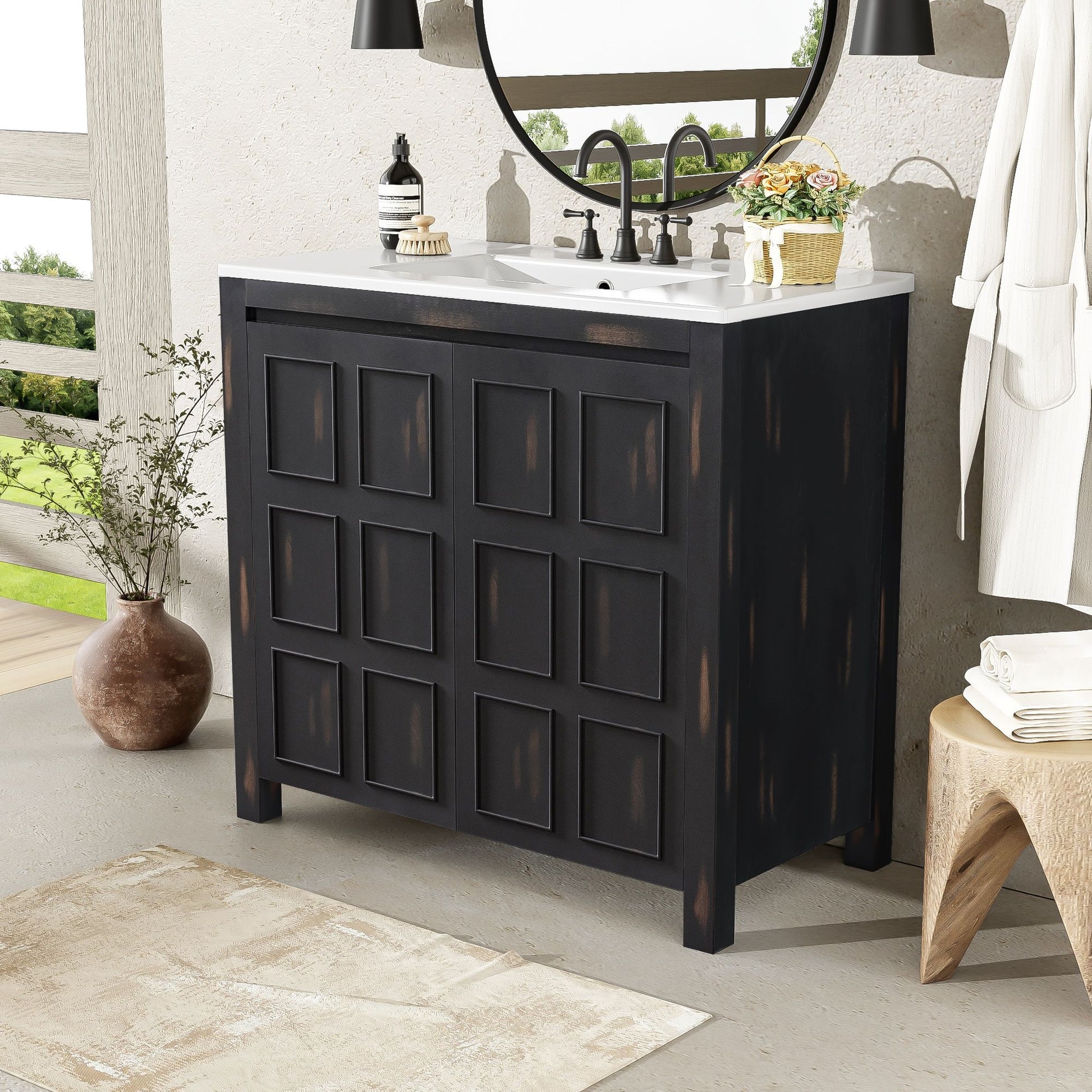 Bathroom Vanity Organizer With Sink, Combo Cabinet Set, Bathroom Storage Cabinet Hearth and Haven