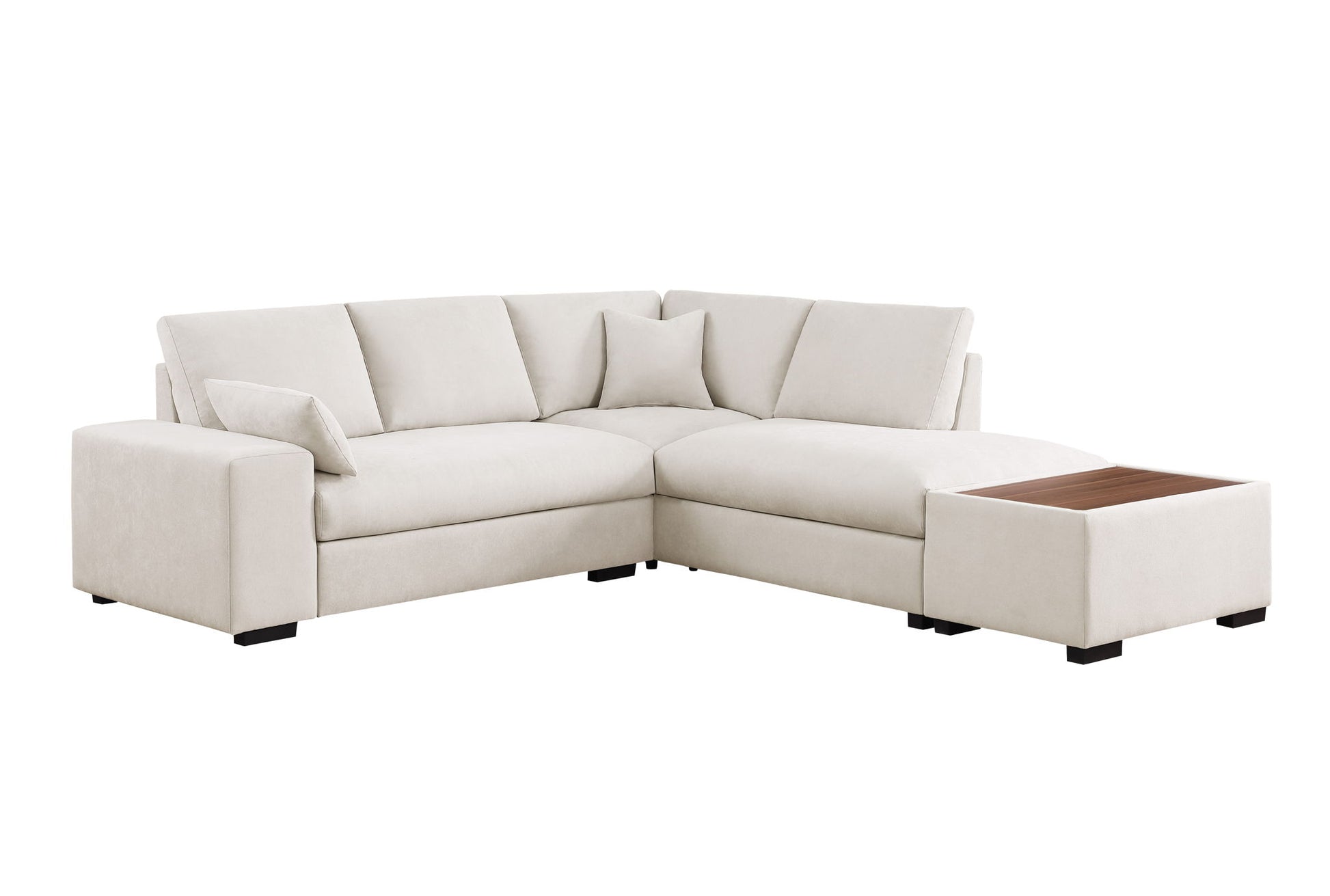 Joshua - 100" Sectional Sofa with Right Facing Chaise and Console Ottoman Lilola Home