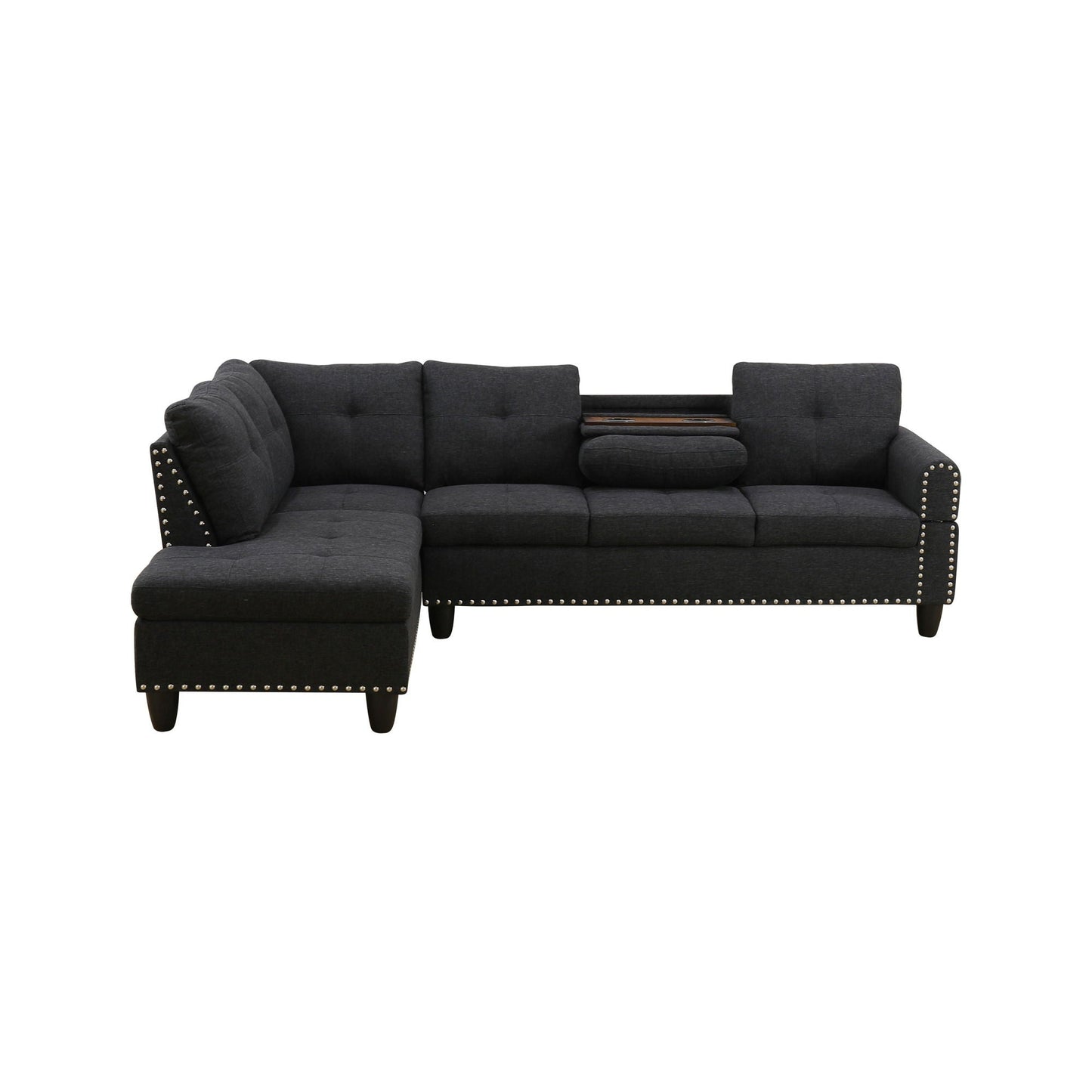 L - Shaped Sectional Sofa With Movable Left Chaise Home Essentials