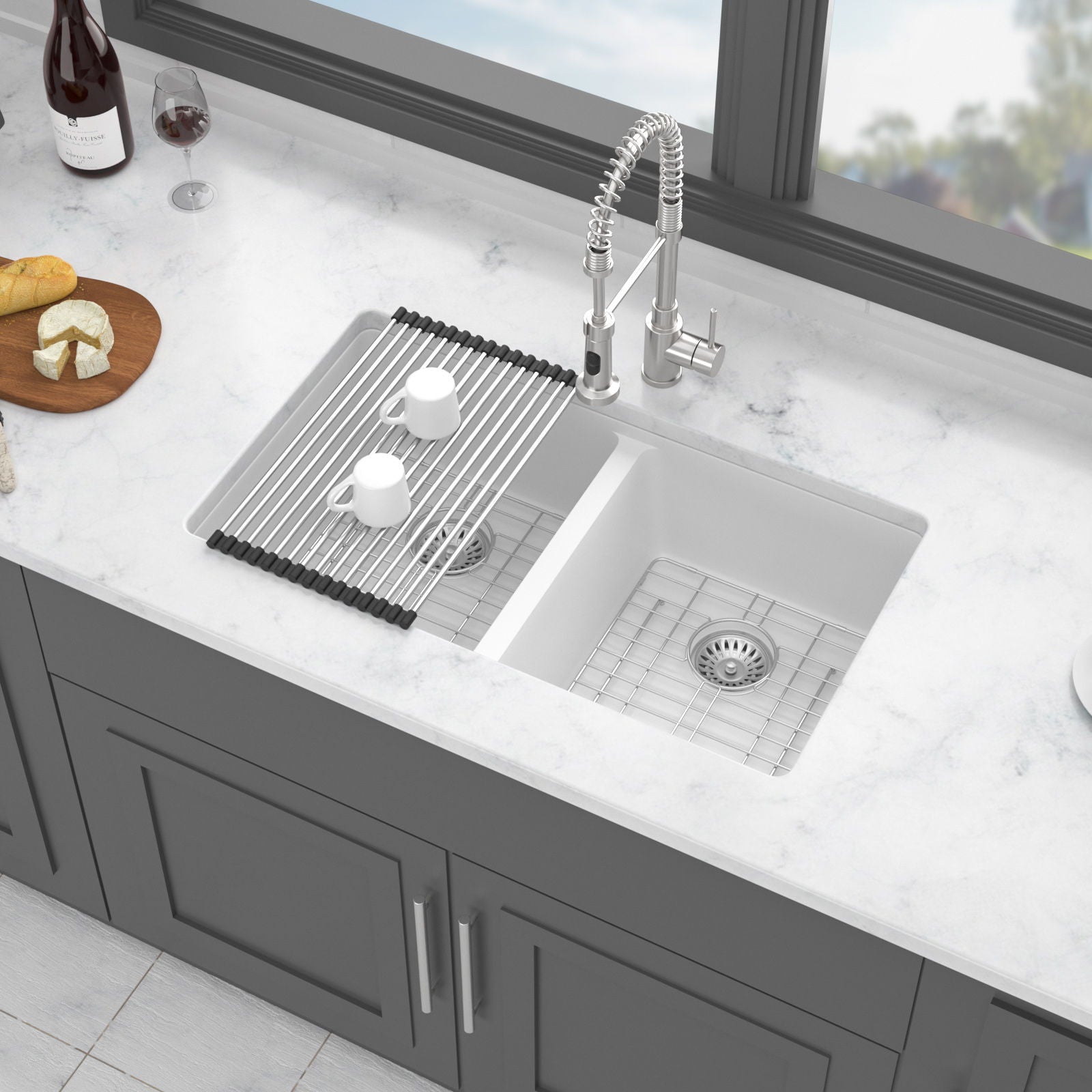 Granite Composite Double Bowl Undermount Kitchen Sink Daily Nest