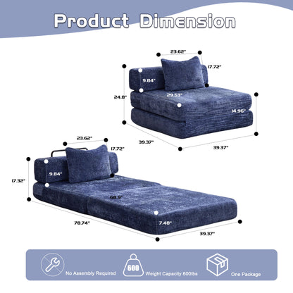 Convertible Floor Sofa Bed With Fixed Shape Frame For Living Room Home Essentials