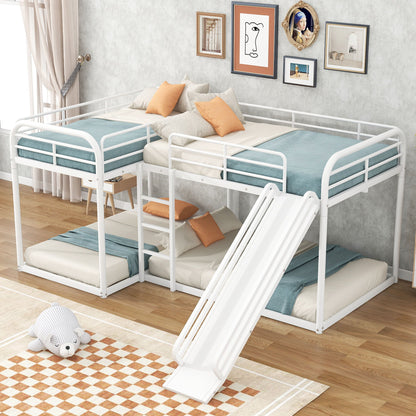 L Shaped Bunk Bed With Slide And Short Ladder Hearth and Haven
