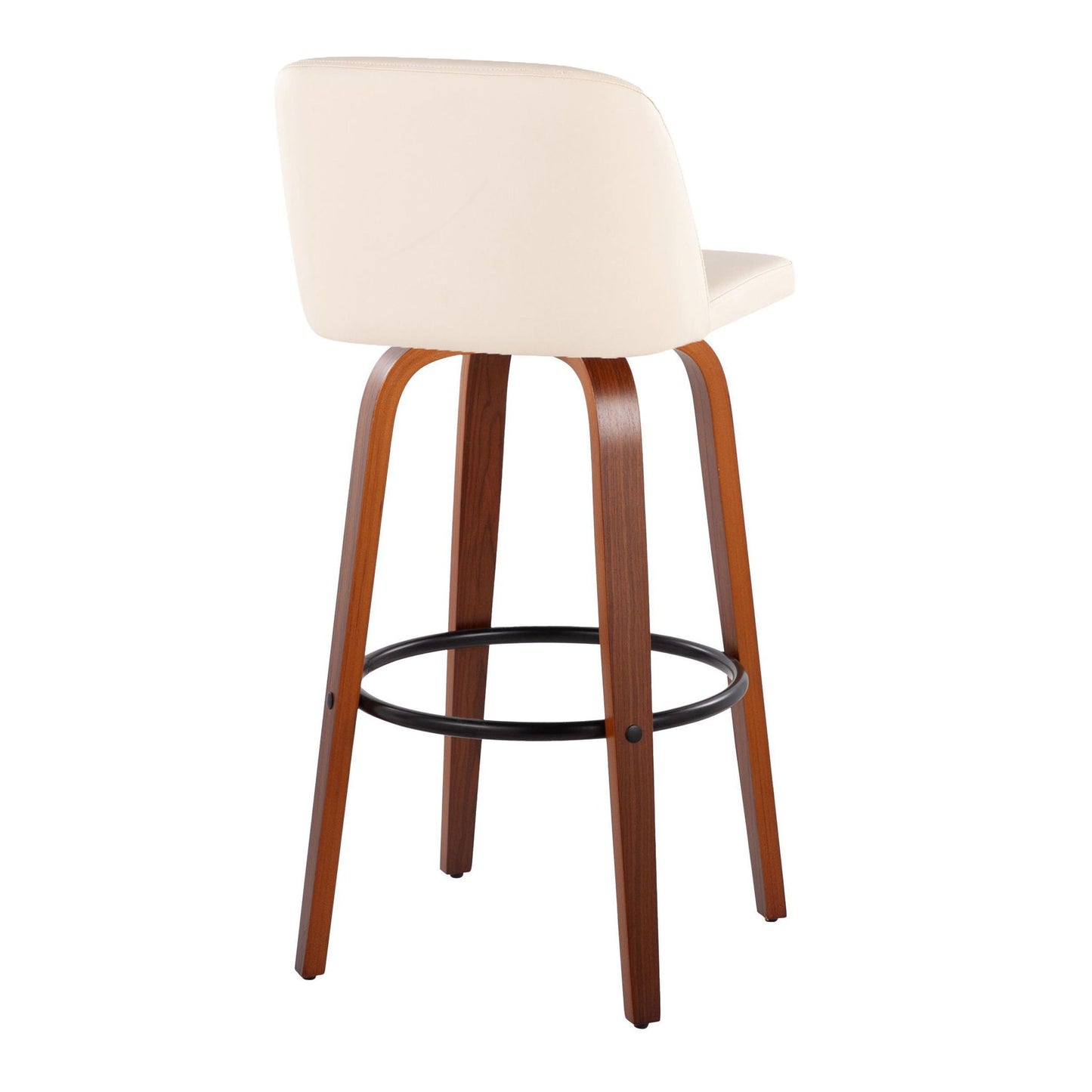 Toriano - Mid Century Modern Fixed Height Barstool Swivel And Round Footrest (Set of 2) Lumi Source