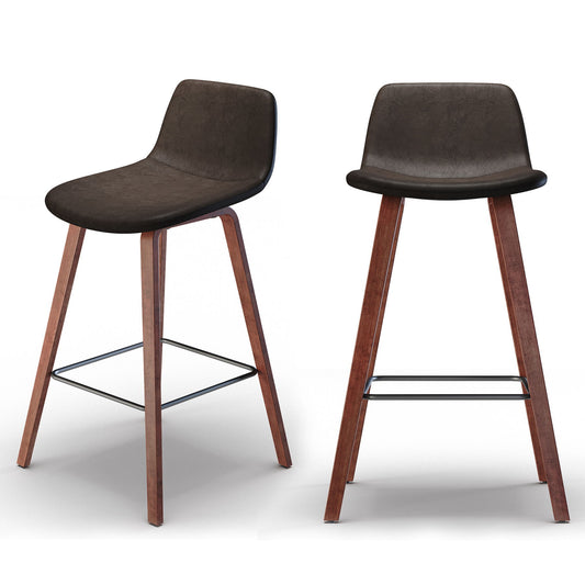 Addy - Counter Stool (Set of 2) - Distressed Brown Simpli-Home