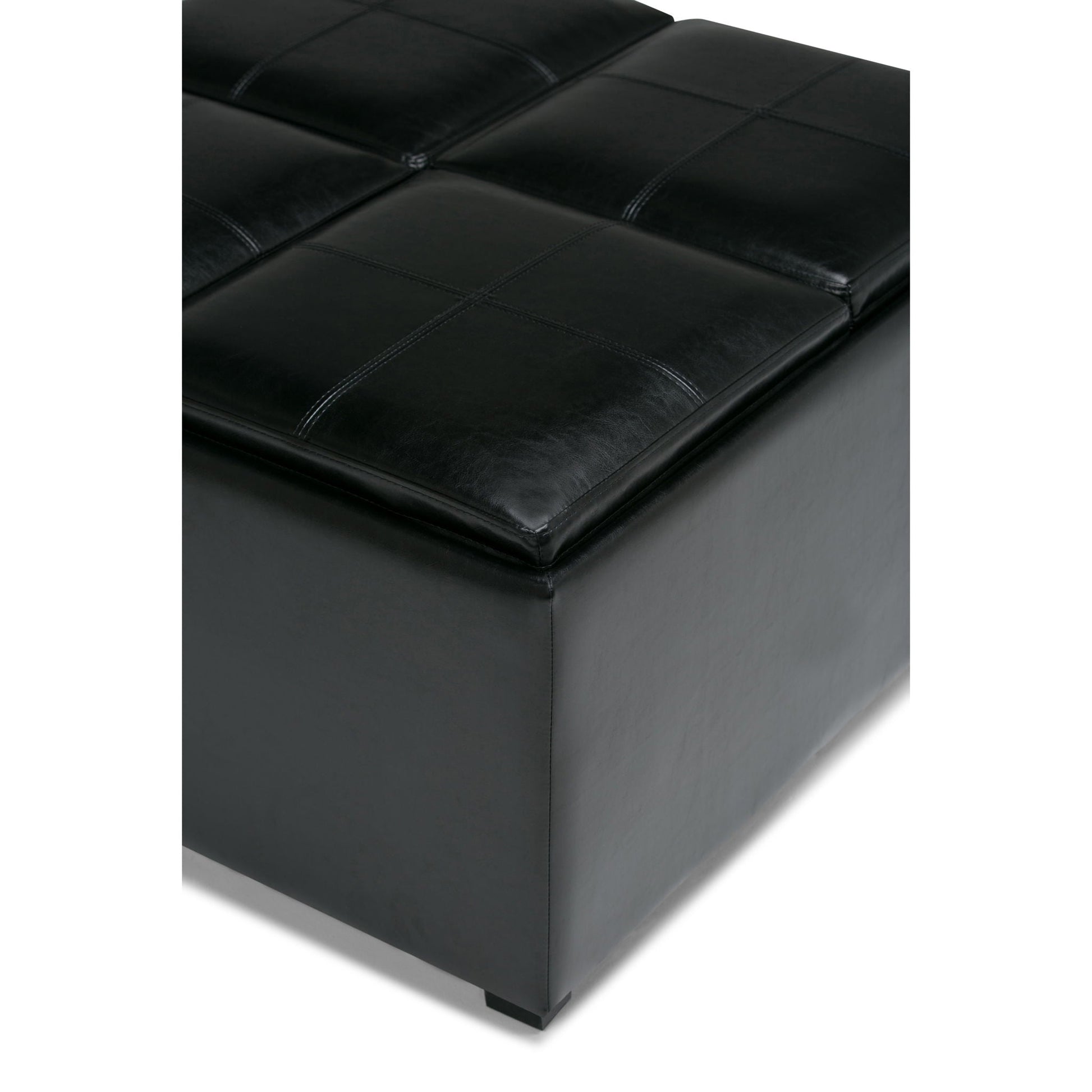 Avalon - Square Coffee Table, Storage Ottoman Simpli-Home