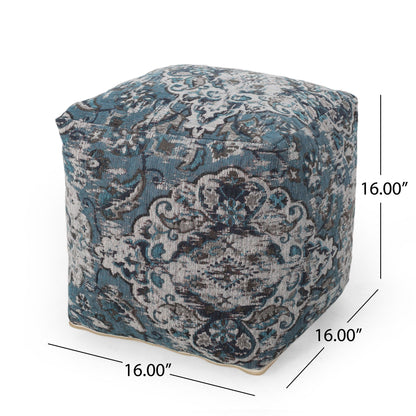 Anita - Square Pouf Ottoman And Floor Cushion - Blue Home Essentials