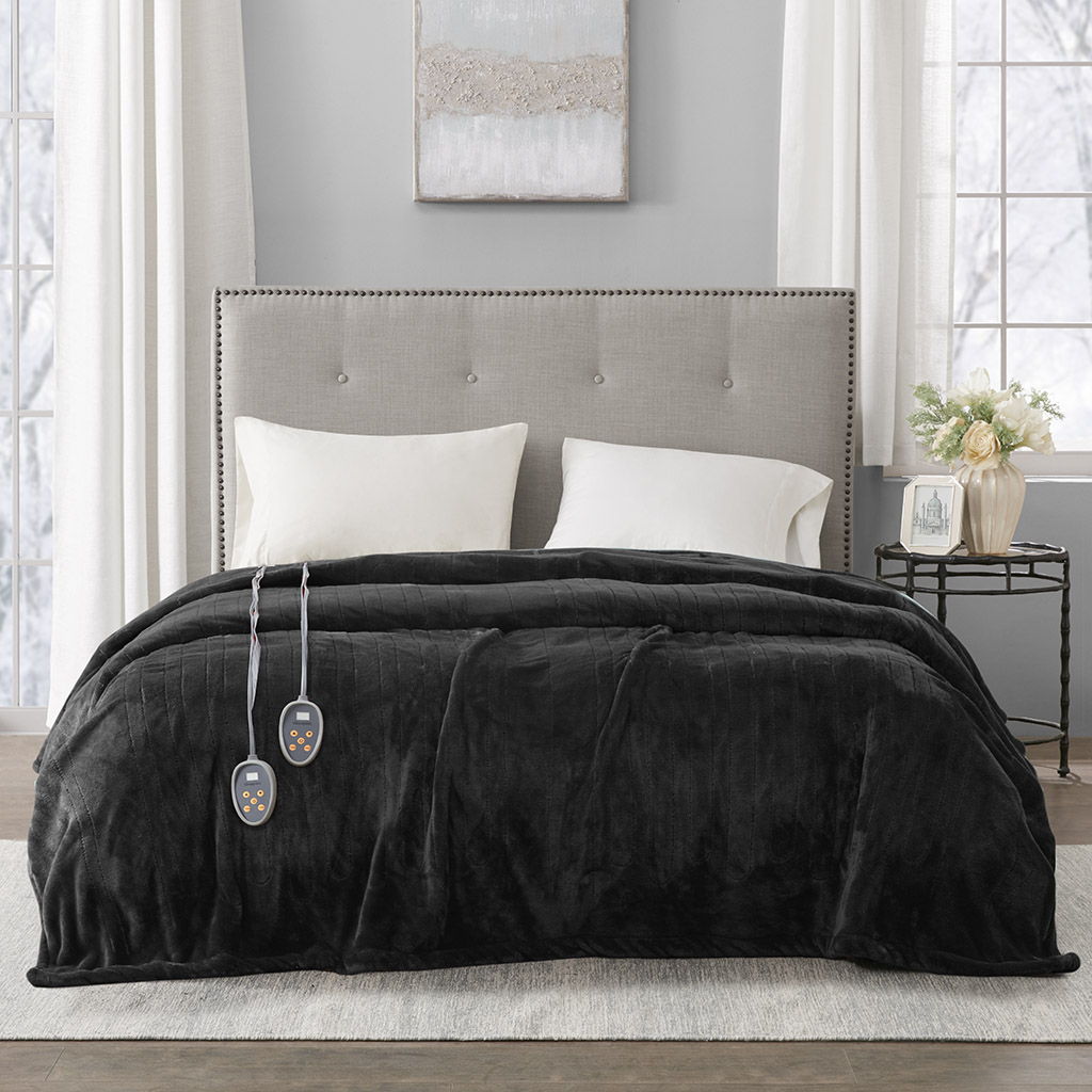 Heated Plush - Twin Blanket - Black