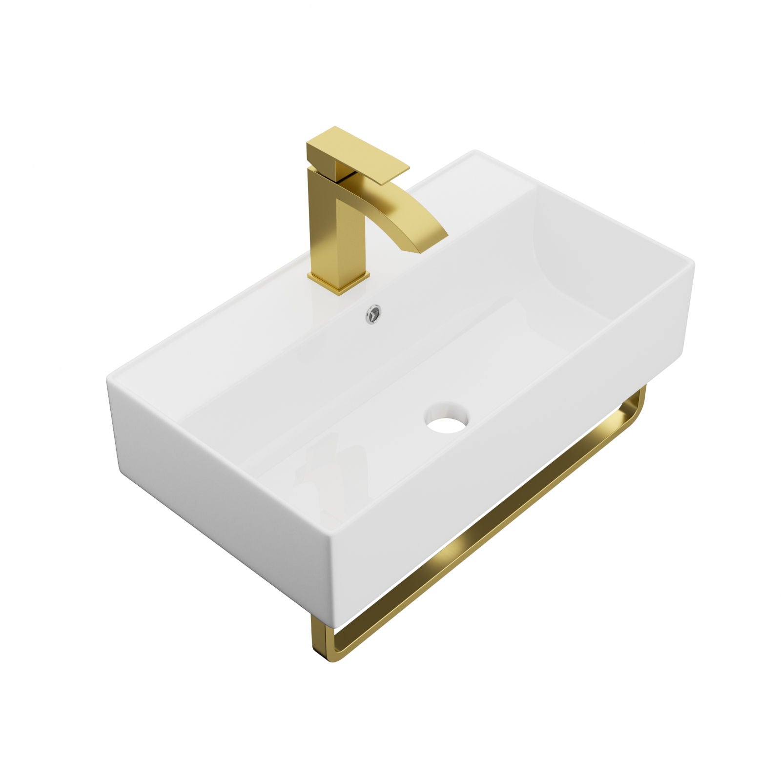 Wall Mounted Rectangular Bathroom Sink With Towel Bar Daily Nest