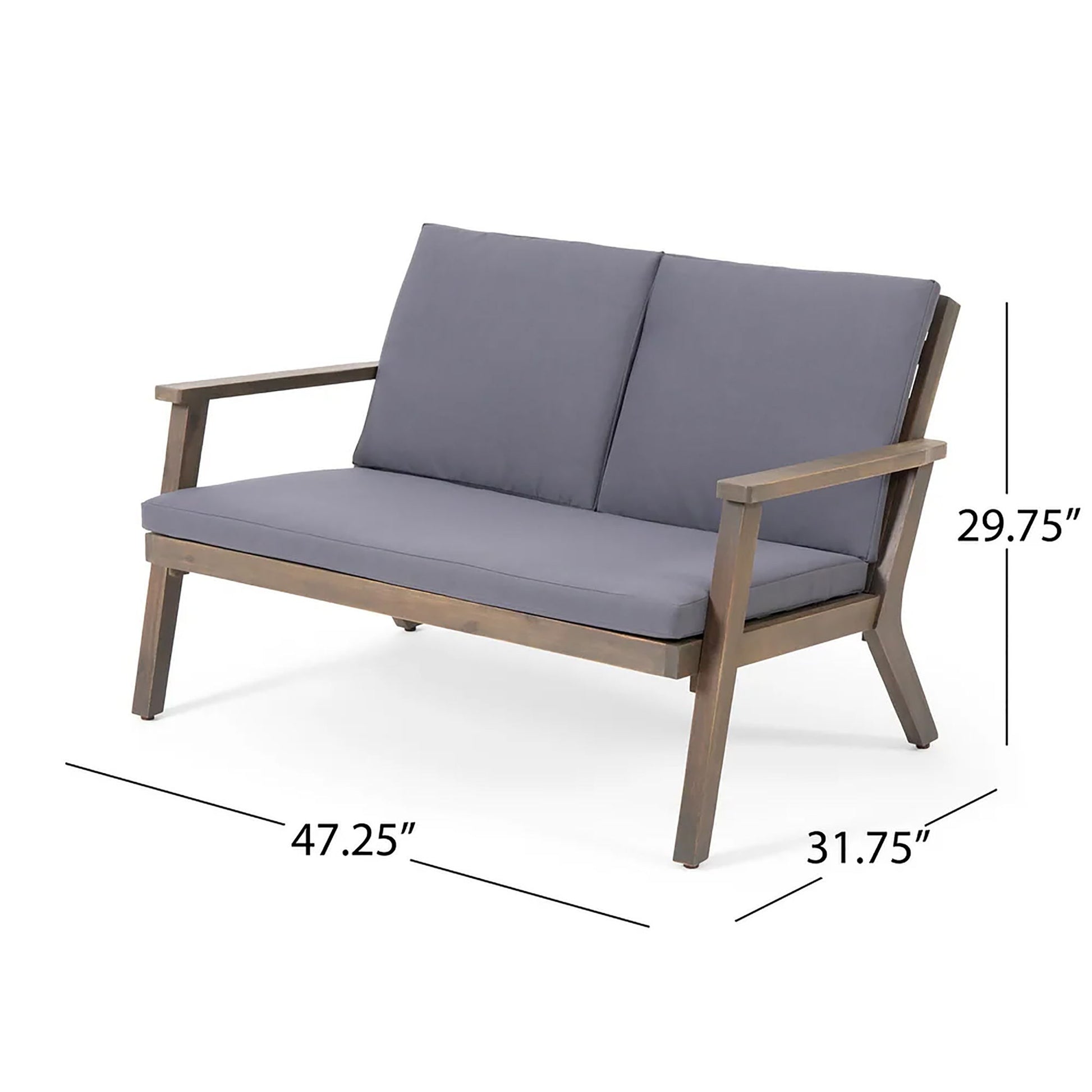 Avacyn - Outdoor Acacia Wood 4 Seater Chat Set With Cushions Noble House