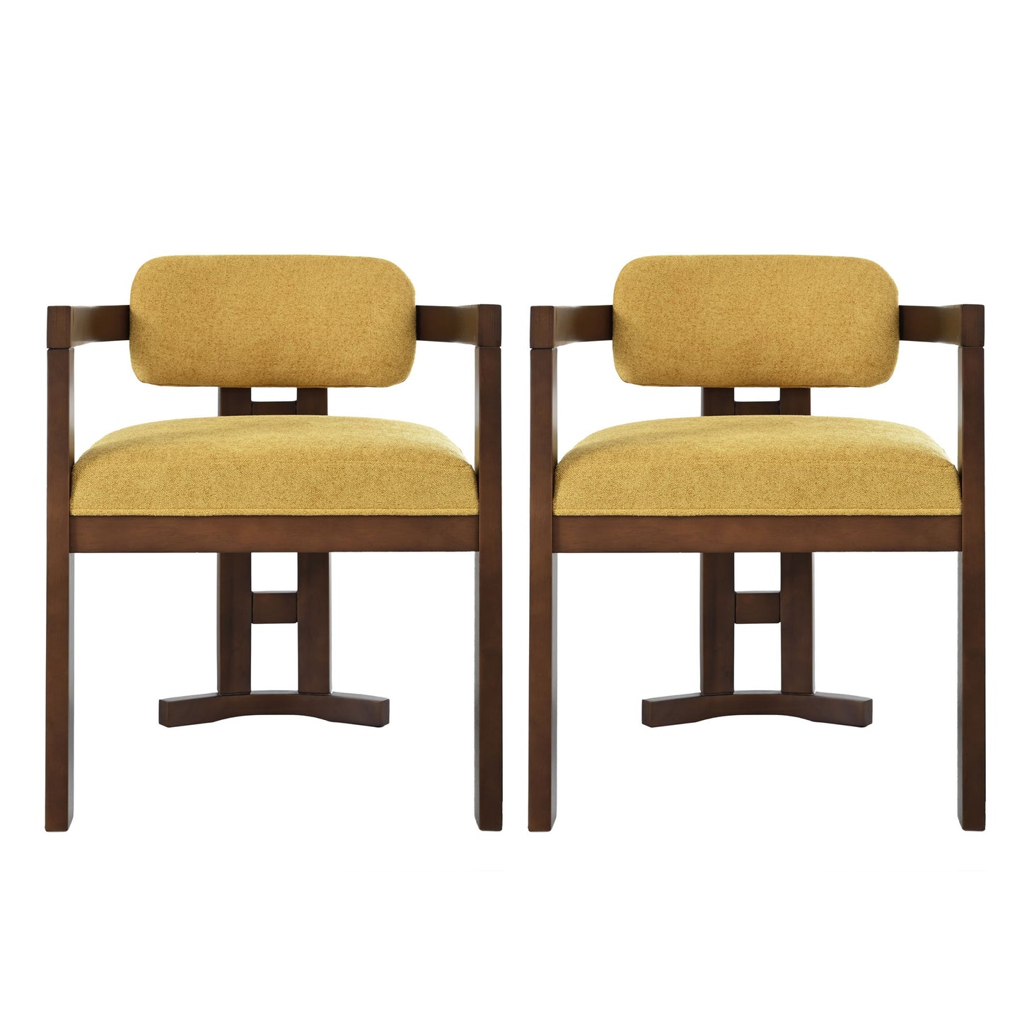 Stylish Indoor Upholstered Wood Dining Chair (Set of 2) Noble House