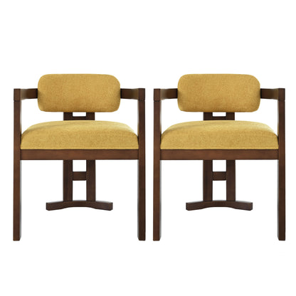 Stylish Indoor Upholstered Wood Dining Chair (Set of 2) Noble House