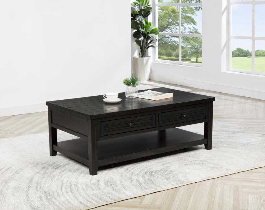 Concord - 2-Drawer Rectangular Coffee Table - Distressed Java Coaster Fine Furniture