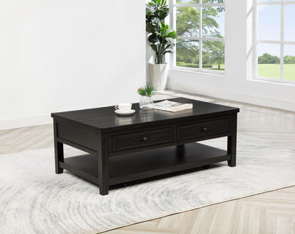 Concord - 2-Drawer Rectangular Coffee Table - Distressed Java Coaster Fine Furniture
