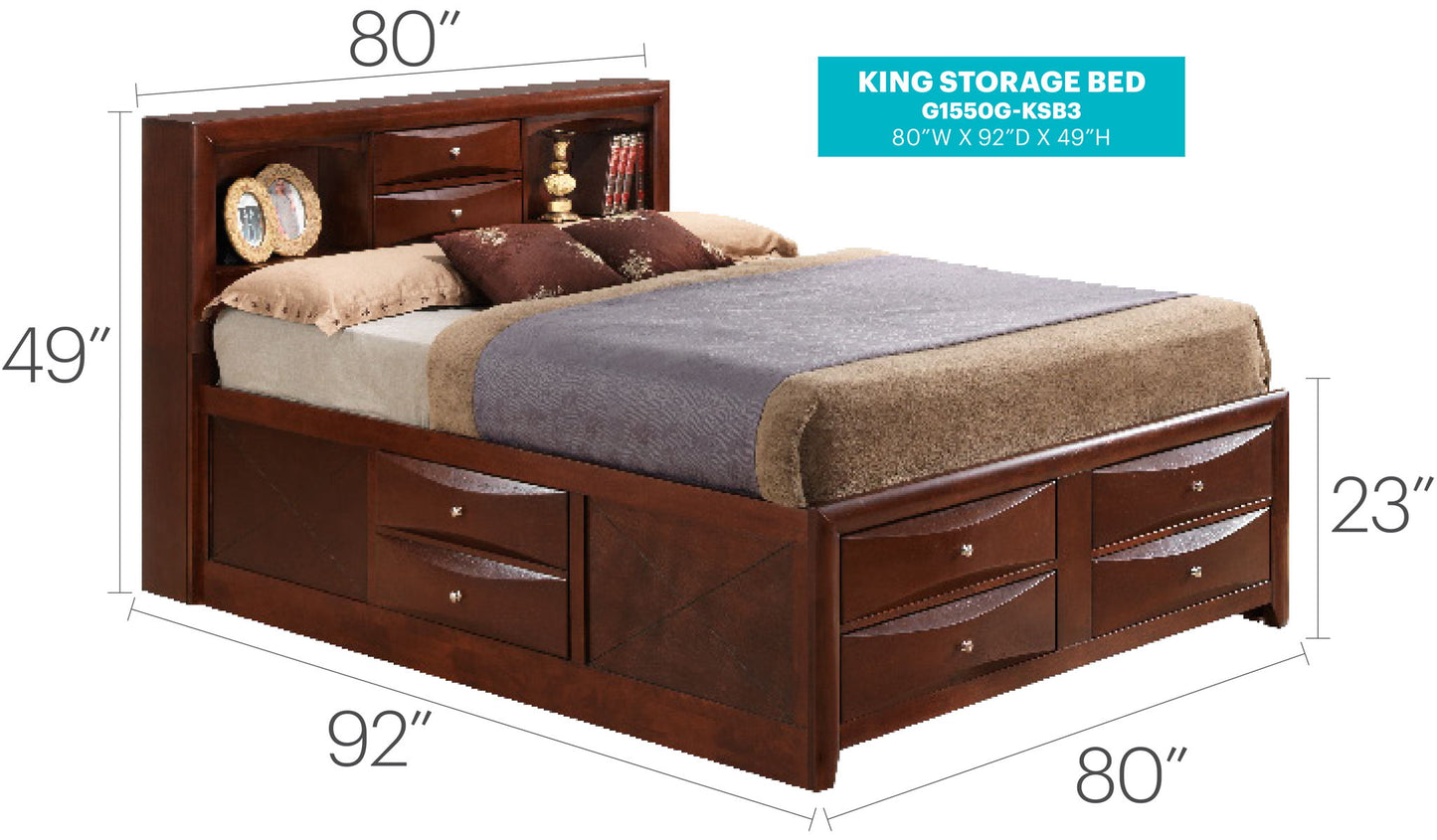 Modern Design Storage Bed With Bookcase Headboard Glory Furniture