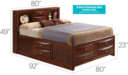 Modern Design Storage Bed With Bookcase Headboard Glory Furniture