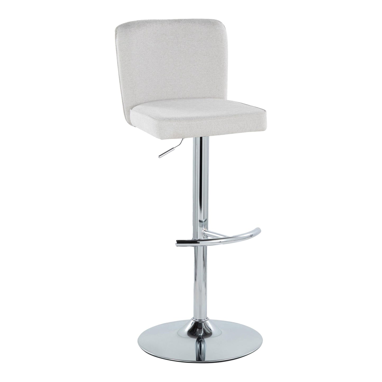 Henry - Contemporary Adjustable Barstool With Swivel & Rounded T Footrest (Set of 2) Lumi Source