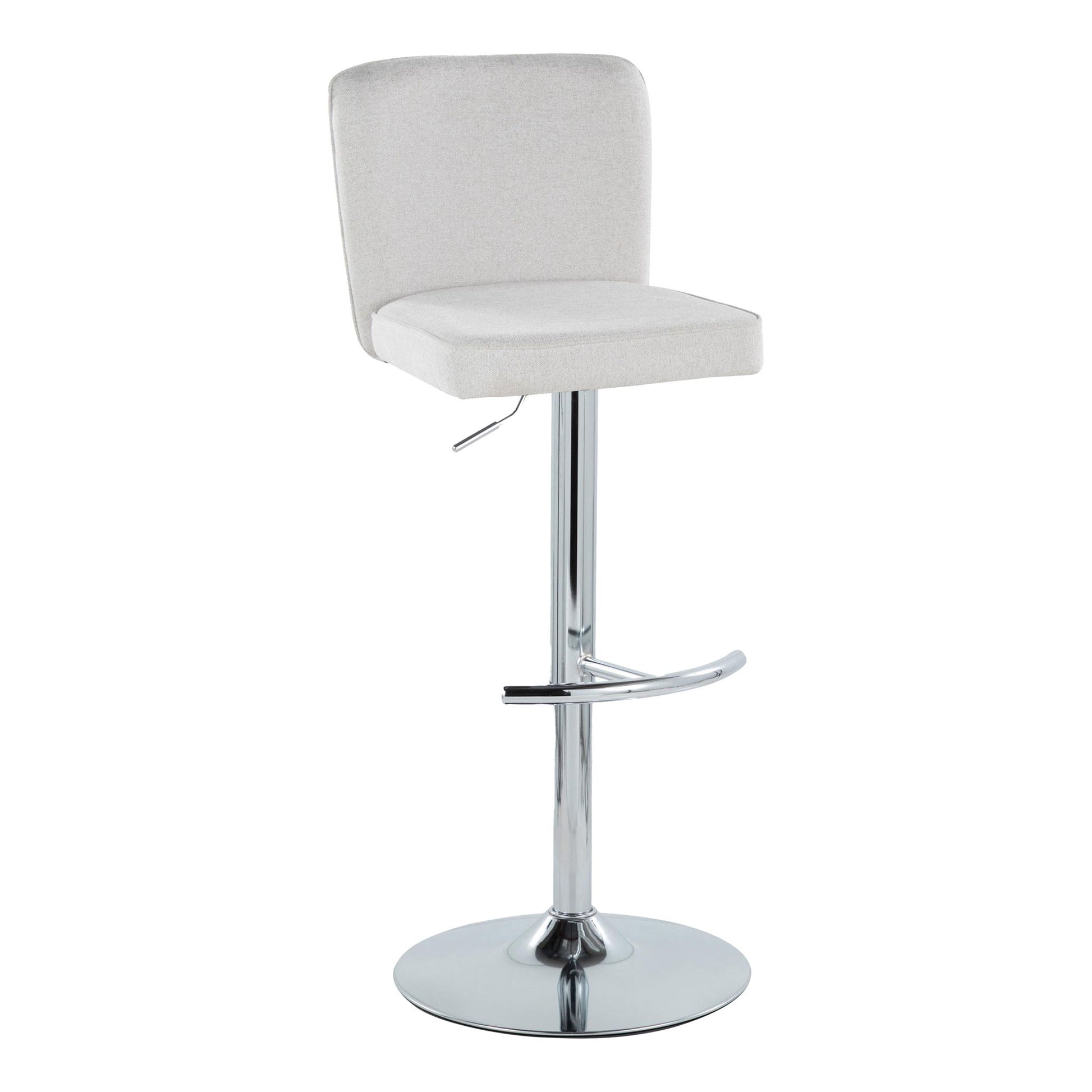 Henry - Contemporary Adjustable Barstool With Swivel & Rounded T Footrest (Set of 2) Lumi Source