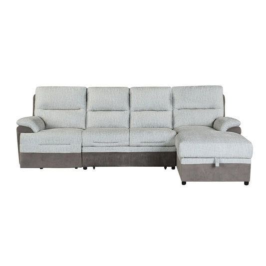 Kia - Sectional With Power And USB - Beige / Brown Global Furniture USA