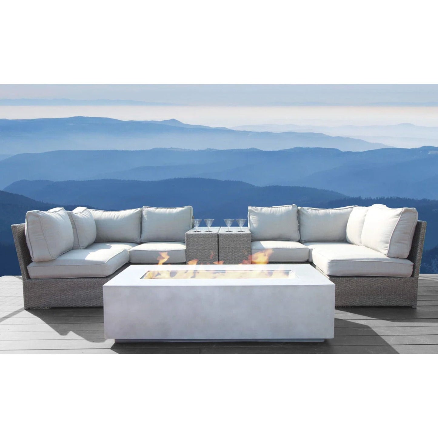 Outdoor Elegance Conversation Set With Fire Pit LSI Patio Furniture