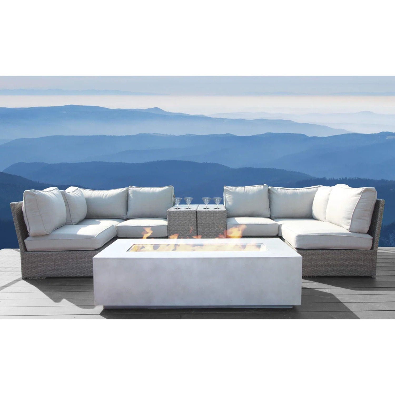 Outdoor Elegance Conversation Set With Fire Pit LSI Patio Furniture