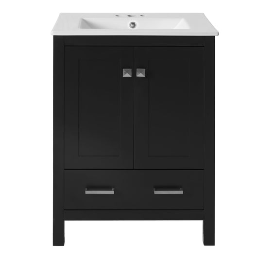 Bathroom Vanity With Integrated Undermount Ceramic Sink, 2 Doors And 1 Drawer, Soft Close Hinges Hearth and Haven