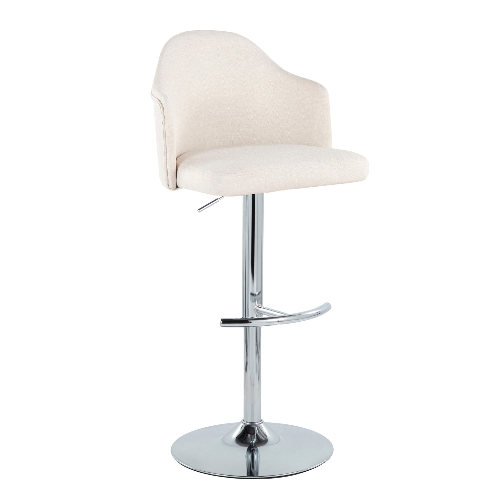Ahoy - Contemporary Adjustable Barstool With Swivel With Rounded T Footrest (Set of 2) Lumi Source