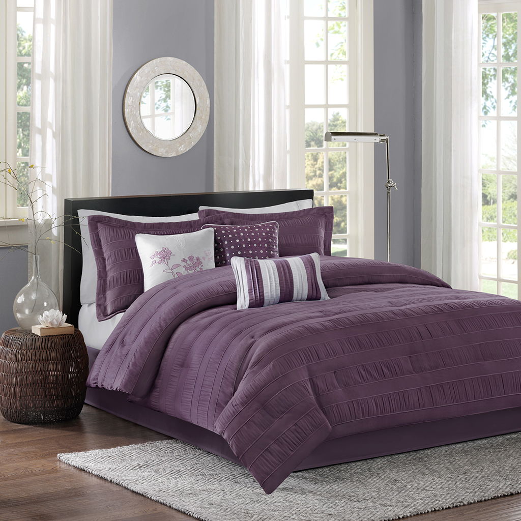 Hampton - California King Piece Comforter (Set of 7) - Plum