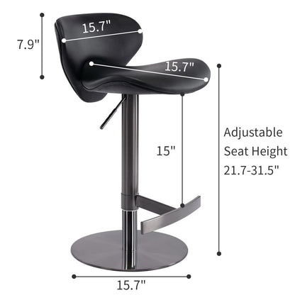 Titanium Stainless Steel Bar Stool, Swivel Adjustable Height For Kitchen Counter And Dining Room Home Essentials