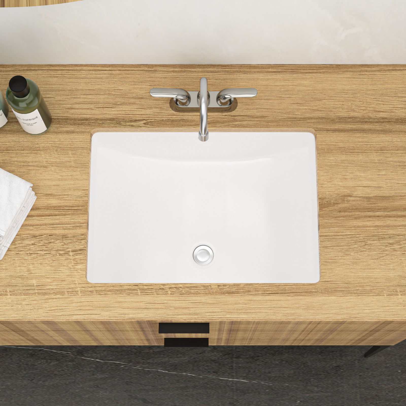 Modern Ceramic Undermount Bathroom Sink With Overflow, High Quality Daily Nest