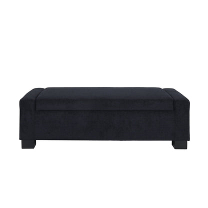 Textured Fabric Ottoman Bench With Hinged Lid Noble House