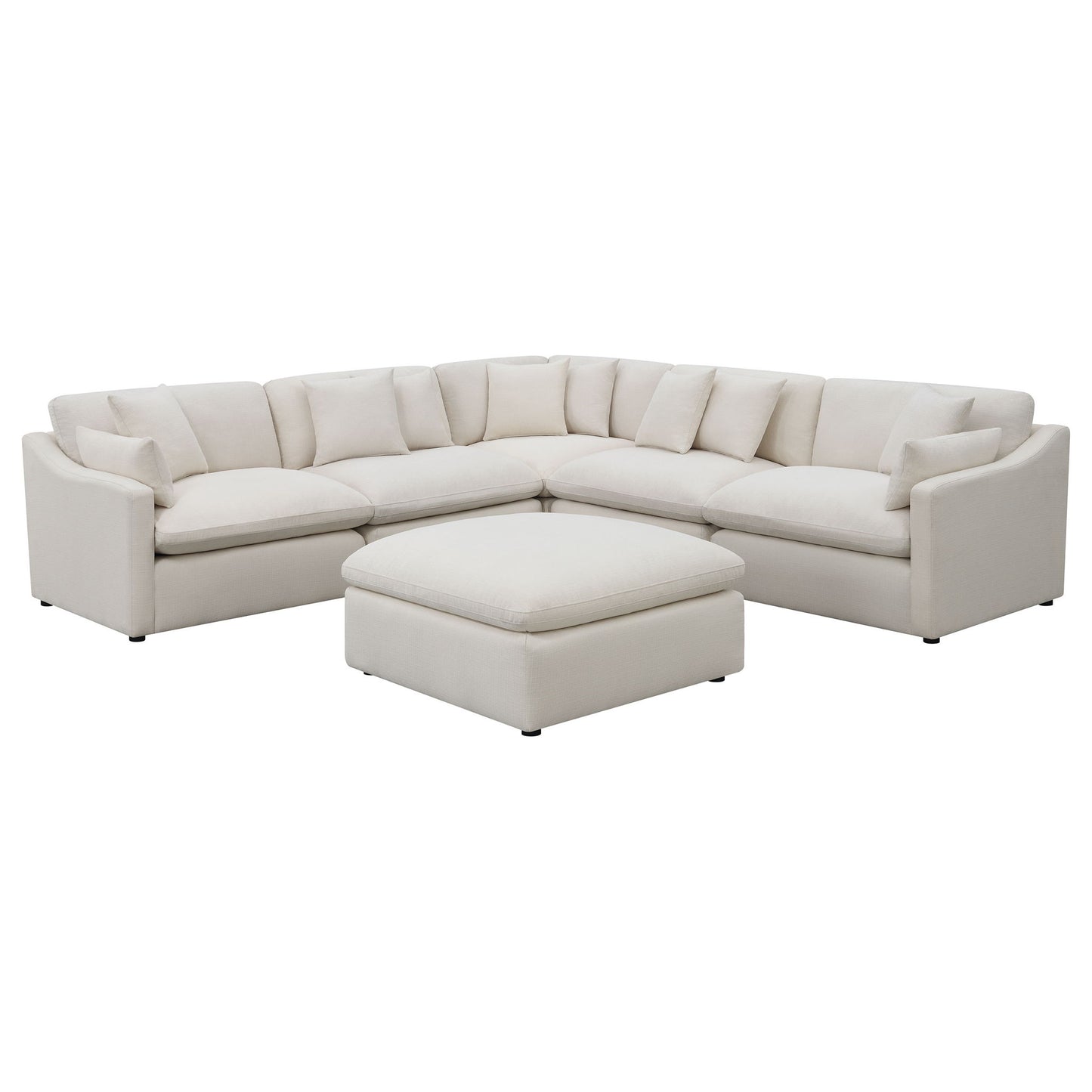 Greeley - 6 Piece Upholstered Modular Sectional Sofa - Ivory Furniture Max