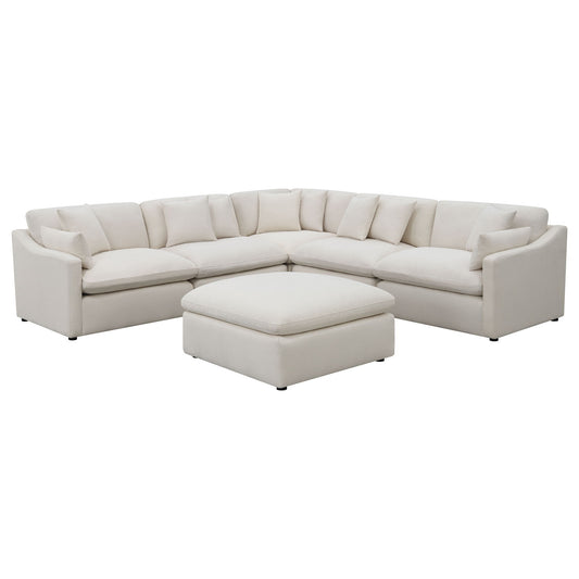 Greeley - 6 Piece Upholstered Modular Sectional Sofa - Ivory Furniture Max
