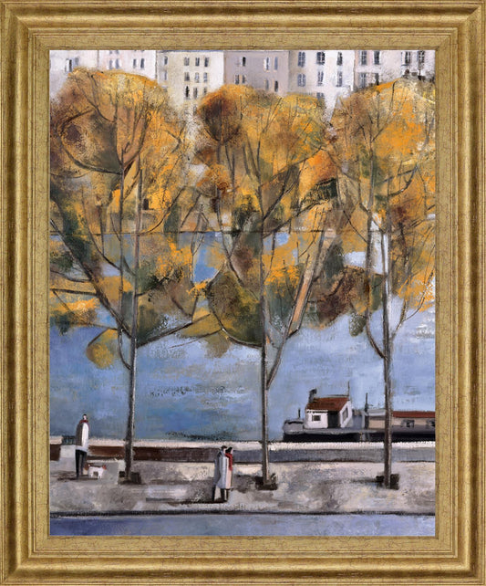 Golden River Promenade - 28" x 34" Framed Wall Art Classy Art