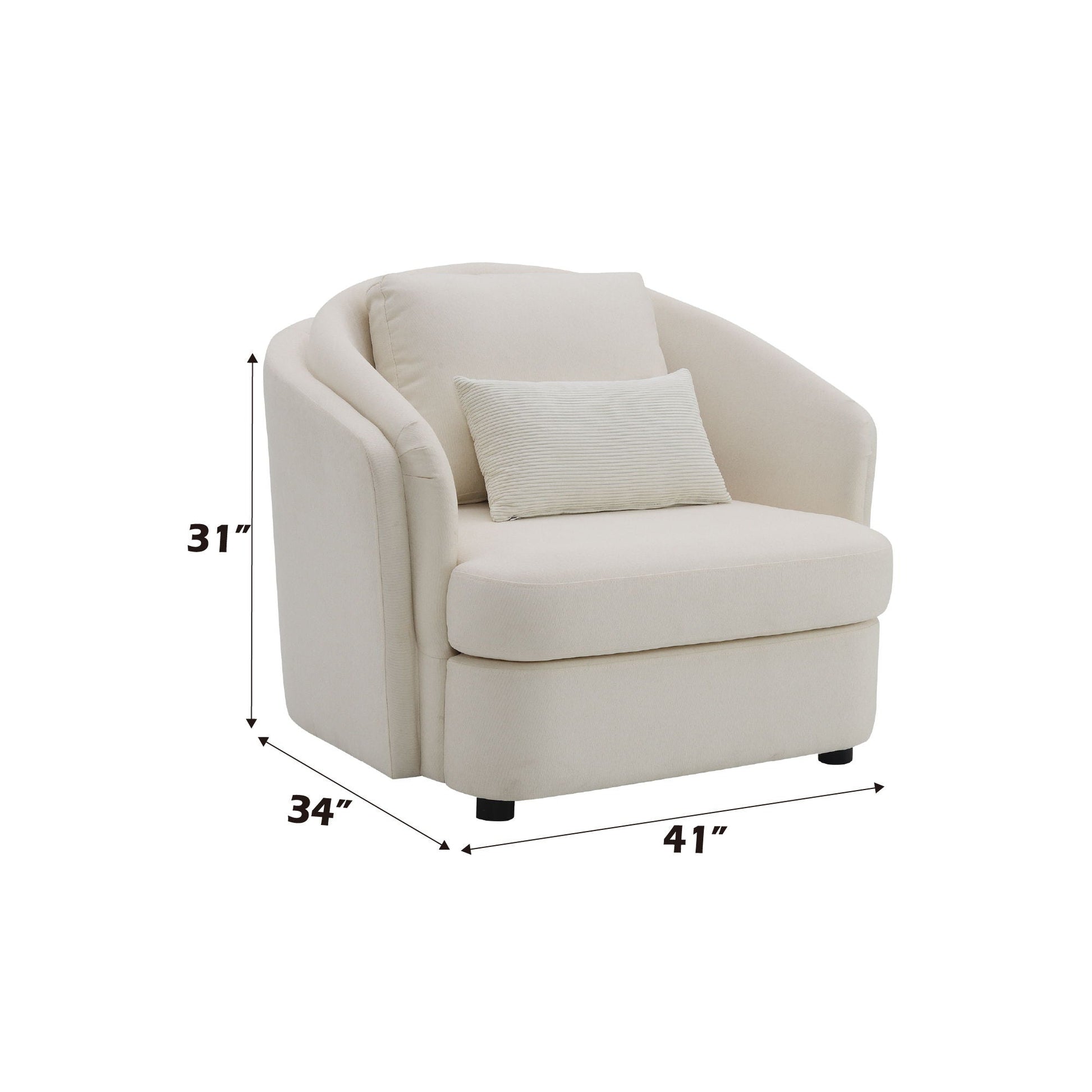 Mariko - Linen 3 Pieces Living Room Set - Beige Acme