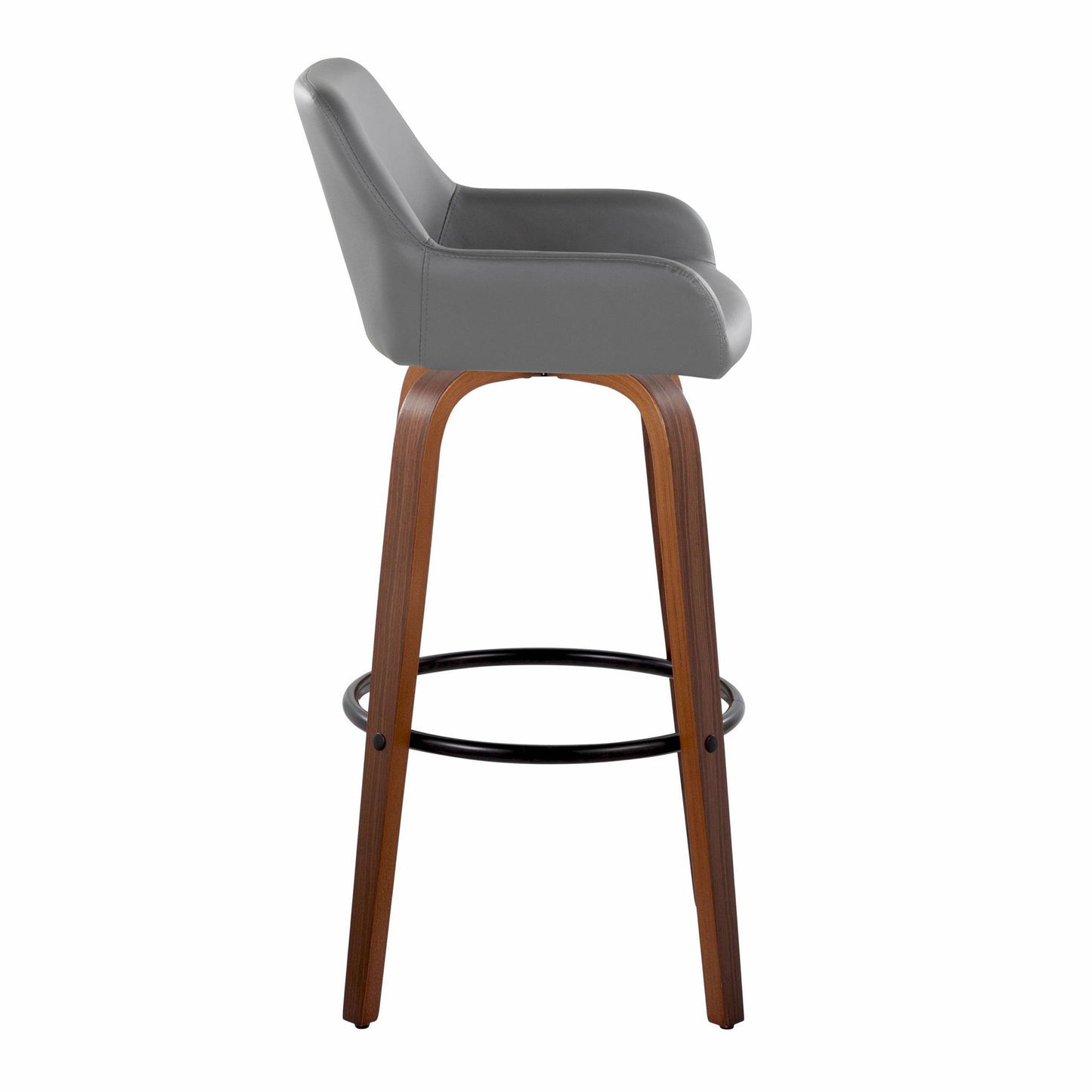 Daniella - Contemporary Fixed Height, Barstool & Swivel And Round Footrest (Set of 2) Lumi Source