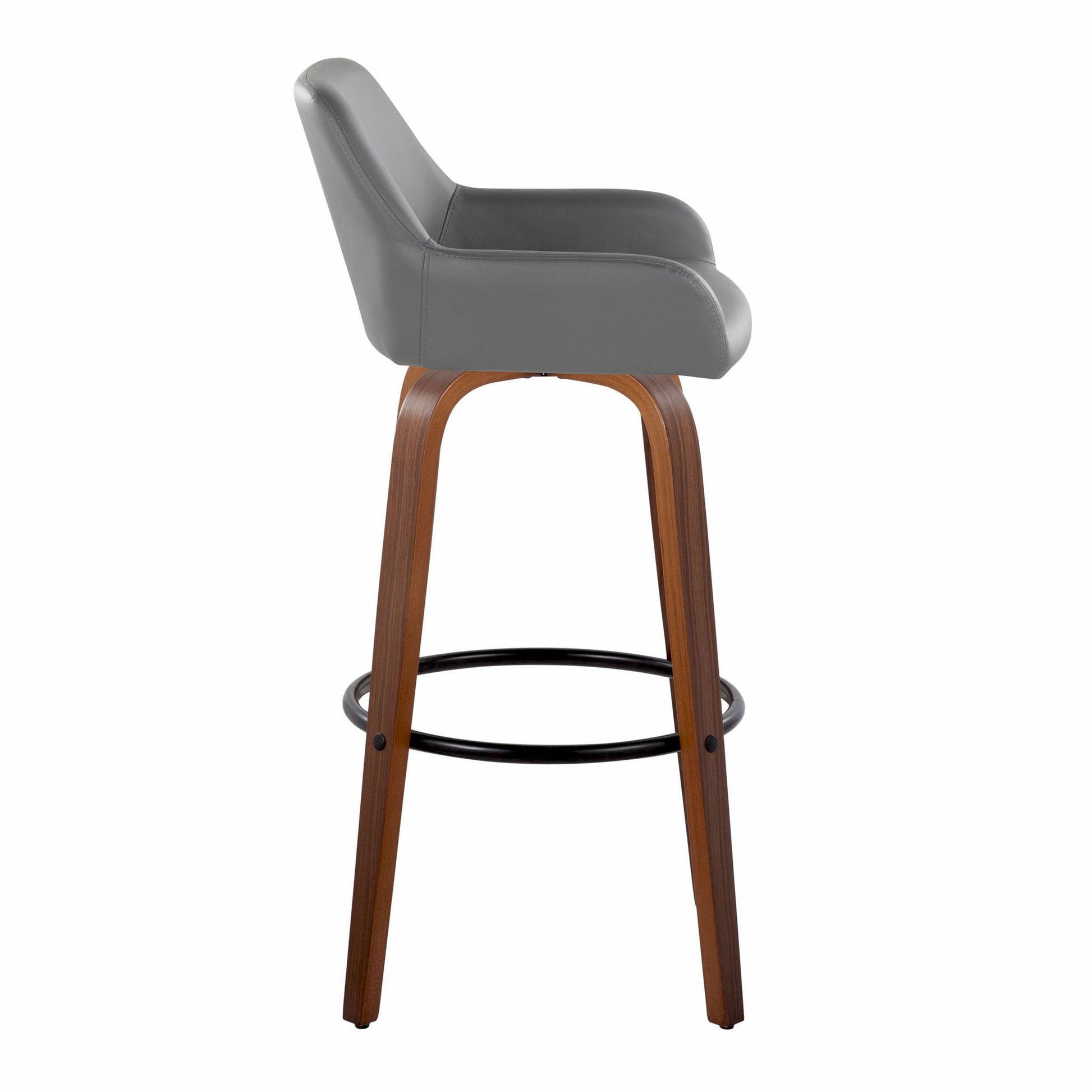 Daniella - Contemporary Fixed Height, Barstool & Swivel And Round Footrest (Set of 2) Lumi Source