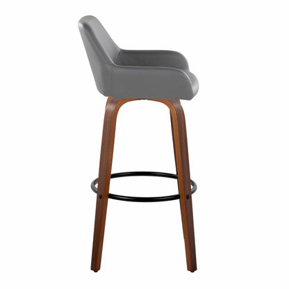 Daniella - Contemporary Fixed Height, Barstool & Swivel And Round Footrest (Set of 2) Lumi Source