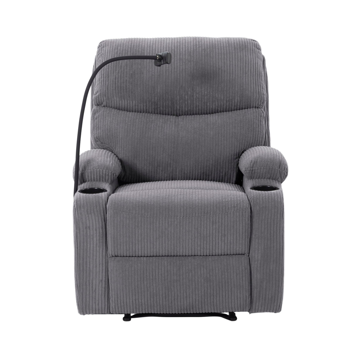 Adjustable Manual Recliner, Ergonomic Lounge Chair With Phone Holder And 2 Cup Holders Home Essentials