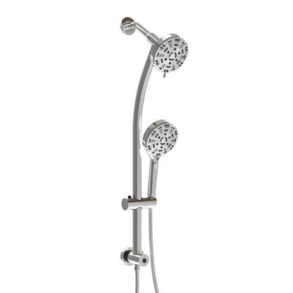 Multi Function Dual Shower Head System With 4.7" Rain Showerhead, 8 Function Hand Shower, Adjustable Slide Bar Daily Nest