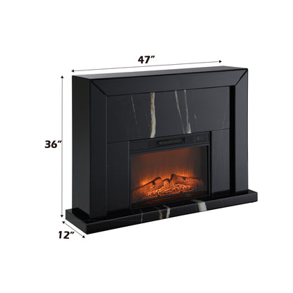 Drisana - Mirrored Fireplace - Black Acme