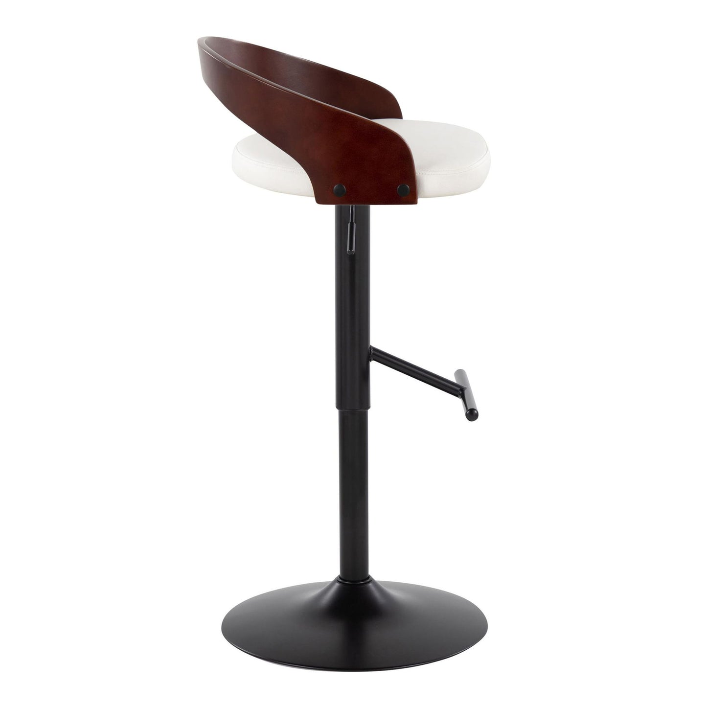 Grotto - Contemporary Adjustable Barstool With Swivel & Straight T Footrest (Set of 2) Lumi Source