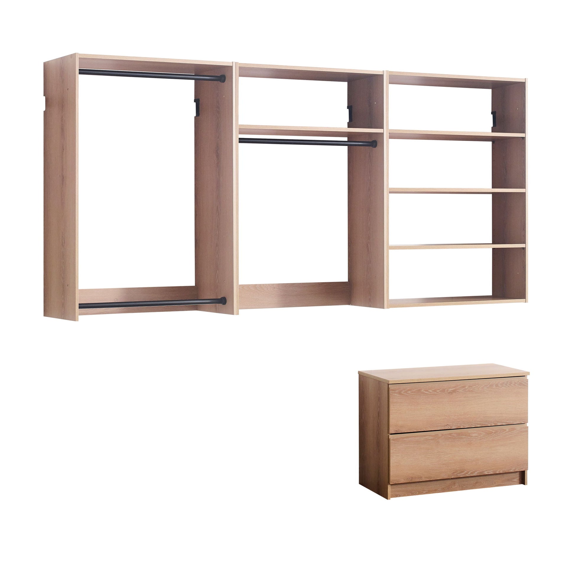 Devi - Wall Mounted Wood Closet System & Modular Units Home Essentials