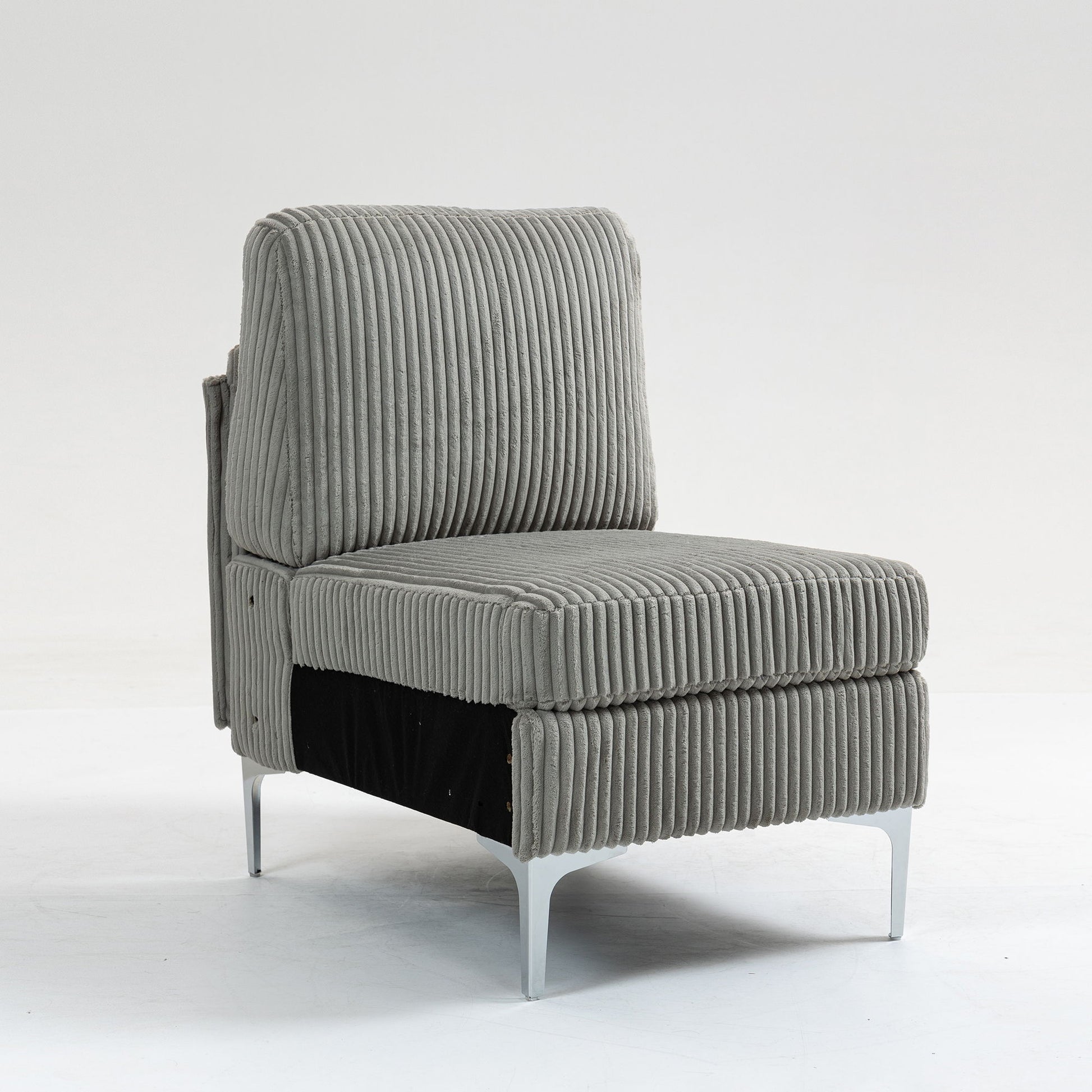 Single Couch Modular Armless Accent Chair With Back Cushion Home Essentials