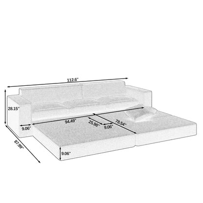Modern Minimalist L Shape Modular Sectional Sofa, Couch Home Essentials