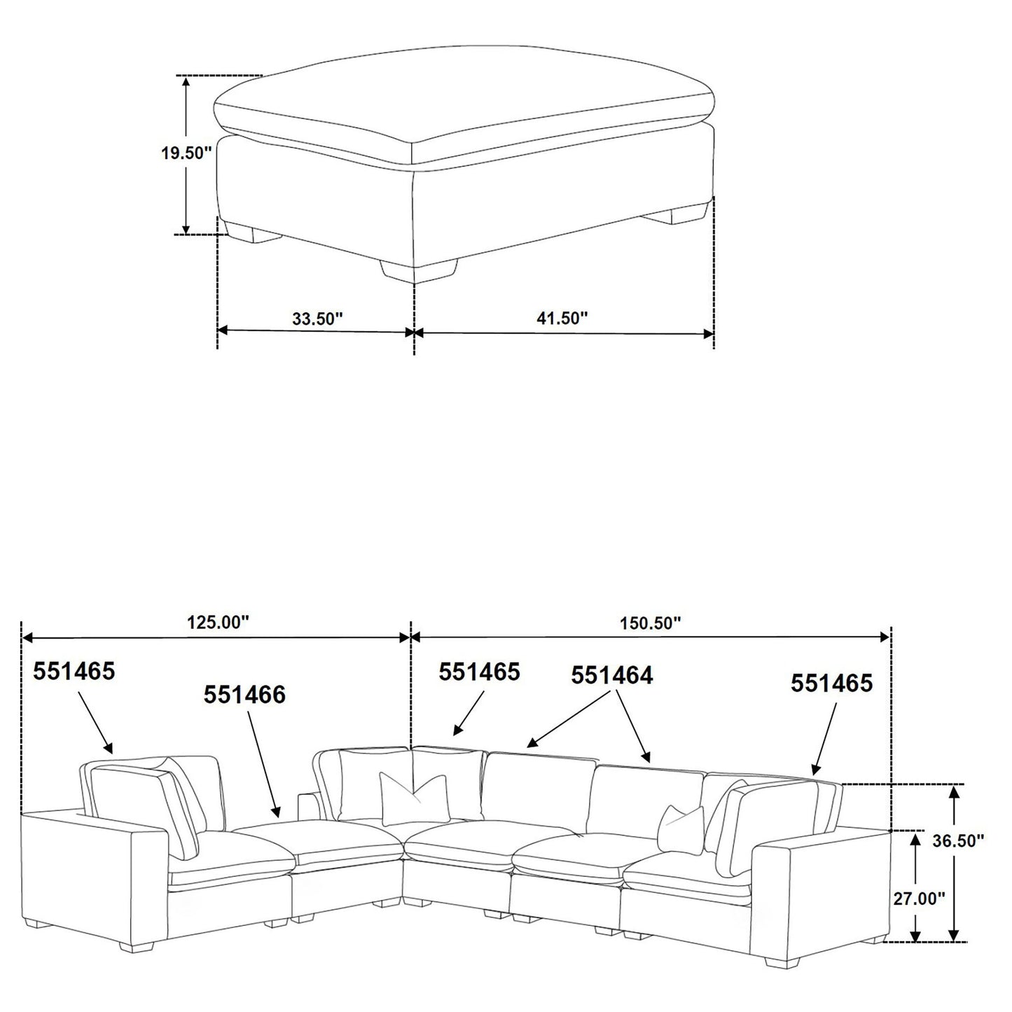 Zachary - Upholstered Ottoman Furniture Max