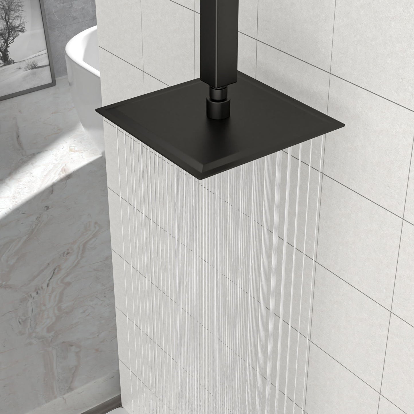 8" Square Rain Shower Head, Ceiling / Wall Mount Stainless Steel Bath Fixture Daily Nest